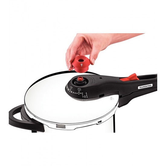 Panela 4,5 Litros 22cm De Pressão Solar De Aço Inox Tramontina Fundo Triplo